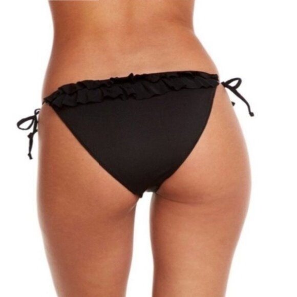 NEW Chaser Ruffle Tie Side Bikini Bottom Black Size M - Picture 2 of 9